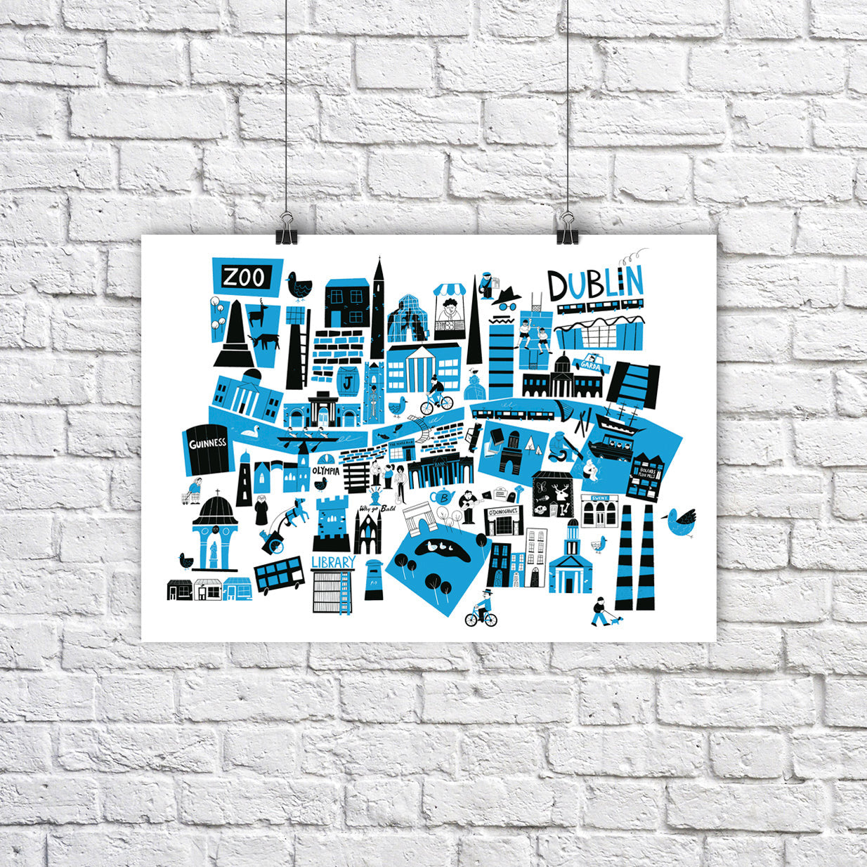 Dublin City Map A3 Print