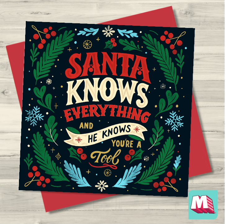Santa Knows Greeting Card