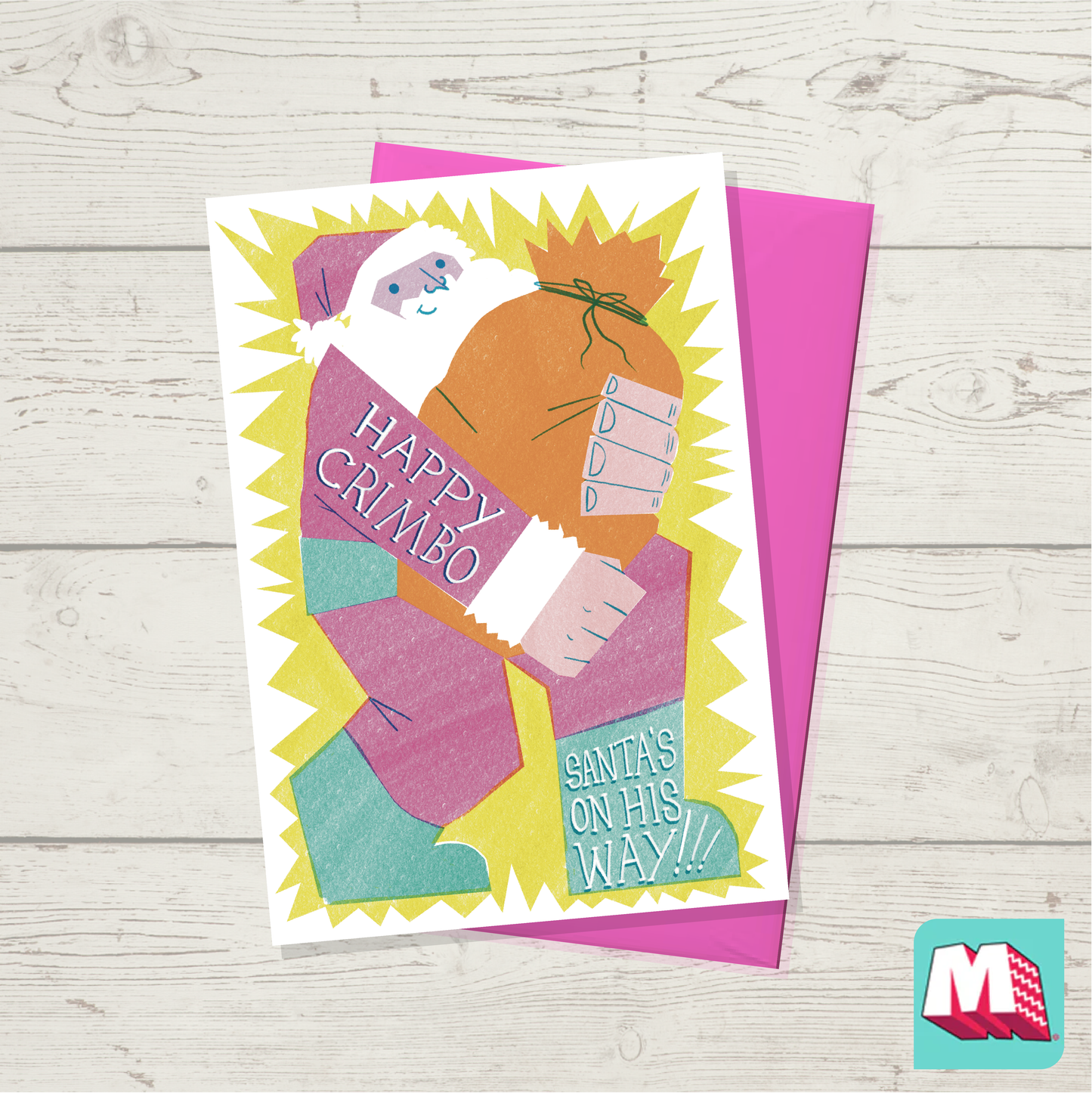 Santa's on his way Christmas Card