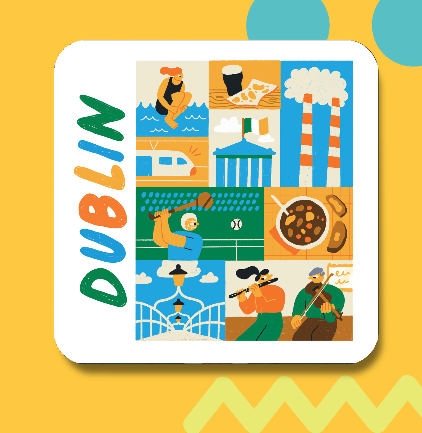 Dublin Collage Coaster