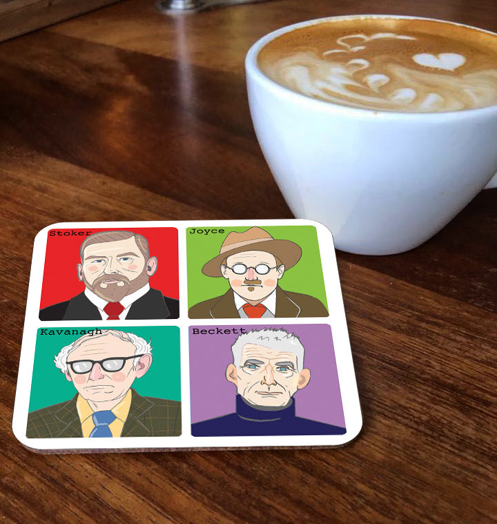 Irish Writers 2 Coaster (Stoker, Joyce, Kavanagh, Beckett)