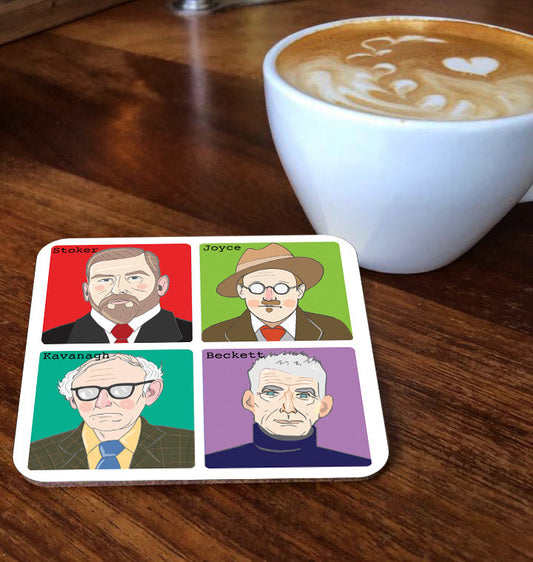Irish Writers 2 Coaster (Stoker, Joyce, Kavanagh, Beckett)