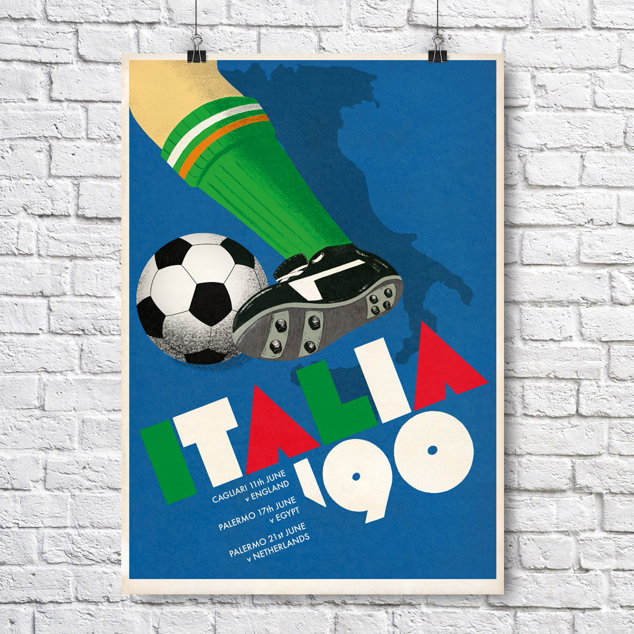 Italia '90 Illustrated World Cup A3 Poster