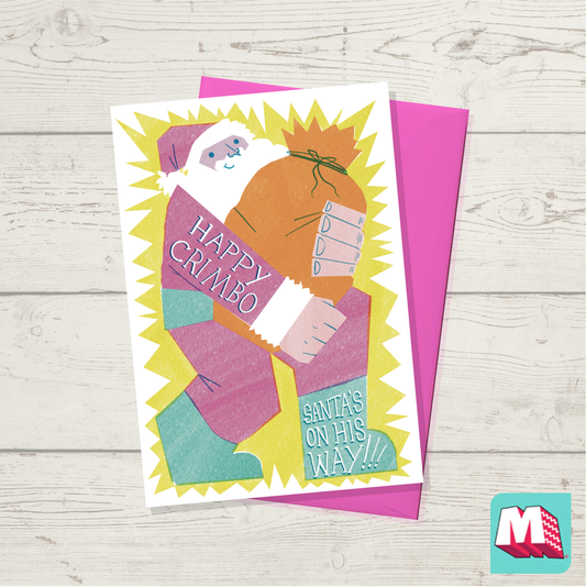 Santa's on his way Christmas Card