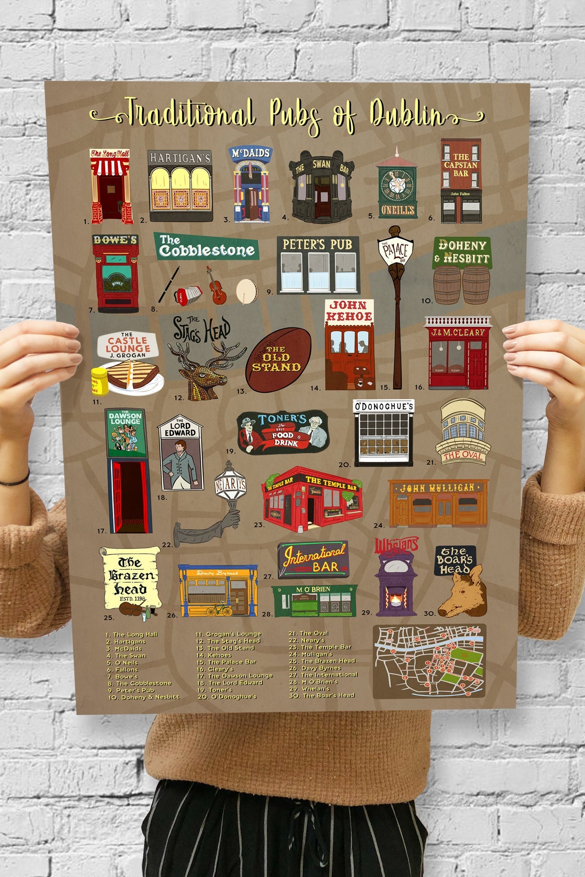 Dublin Pubs Scratch Map - Maktus