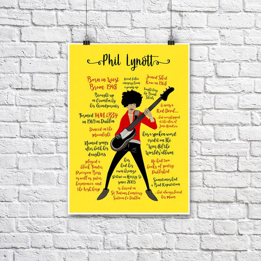 Phil Lynott Facts & Figures A3 yellow - Maktus