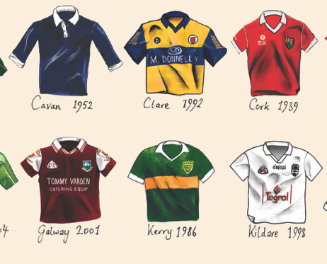 GAA Jerseys Of The 32 Counties A3 Print - Main Image
