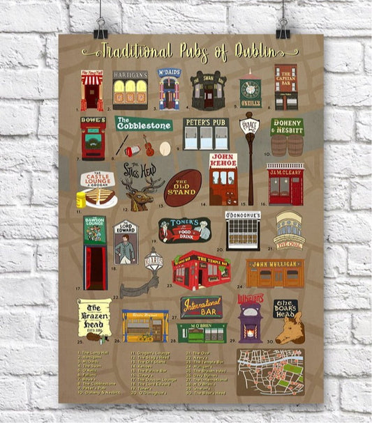 Dublin Pubs Scratch Map - Maktus